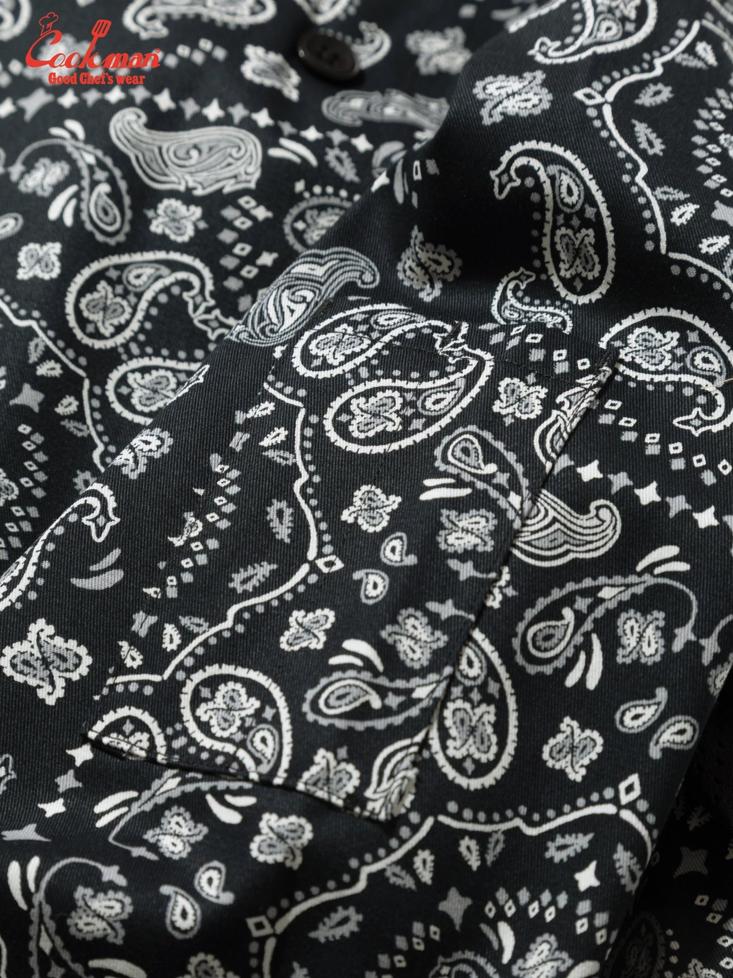 Cookman Chef Coat Long Sleeve Vented - Paisley : Black