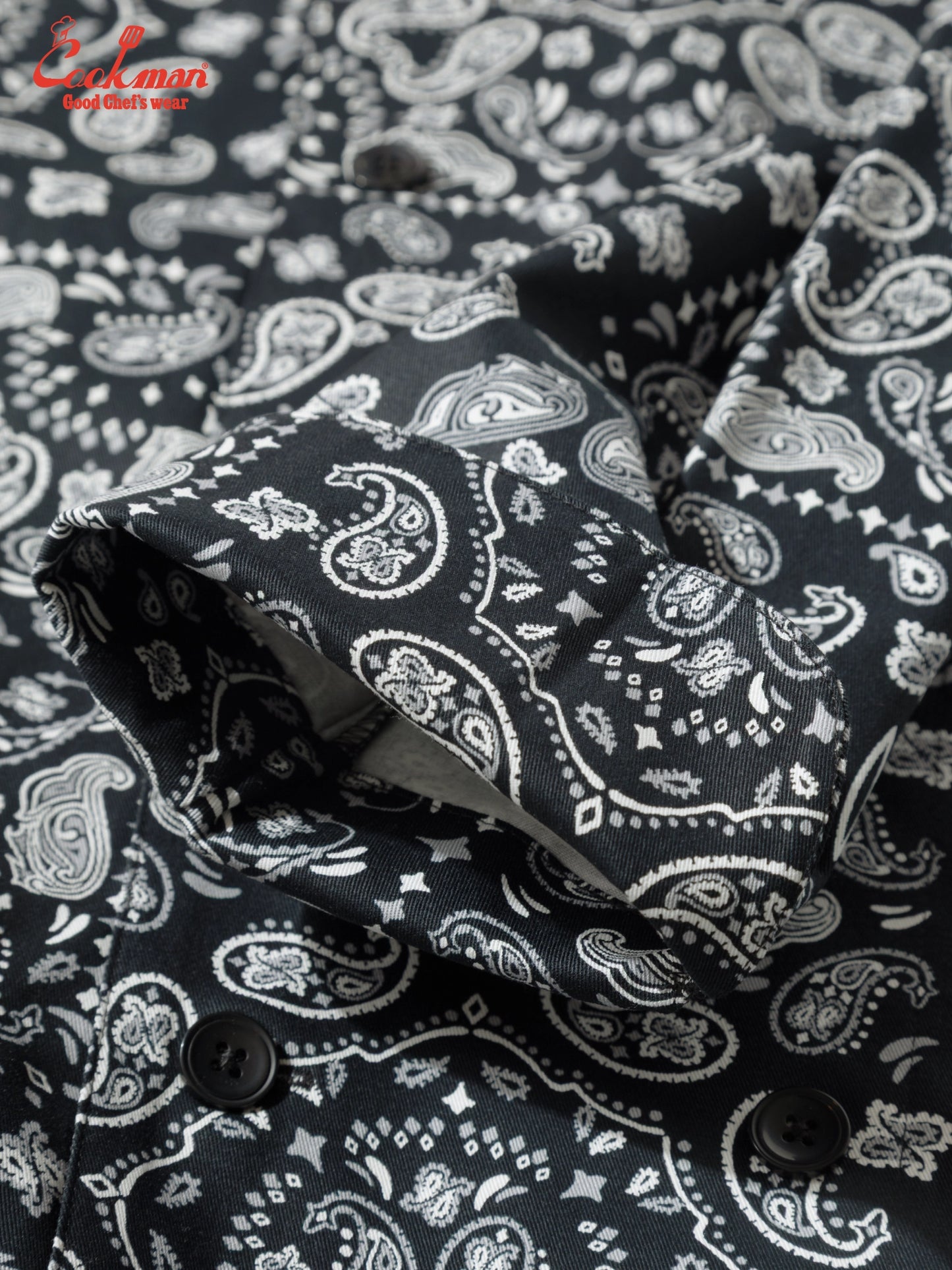 Cookman Chef Coat Long Sleeve Vented - Paisley : Black