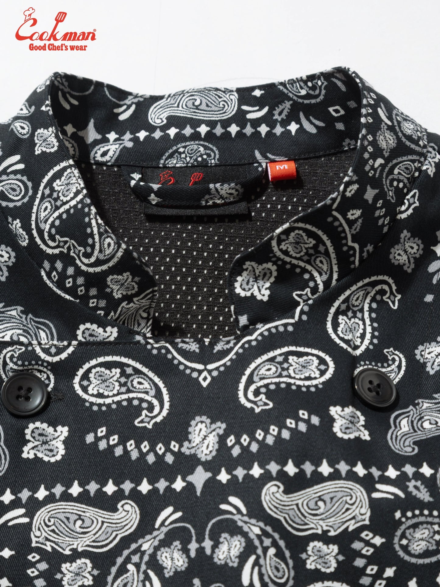 Cookman Chef Coat Long Sleeve Vented - Paisley : Black