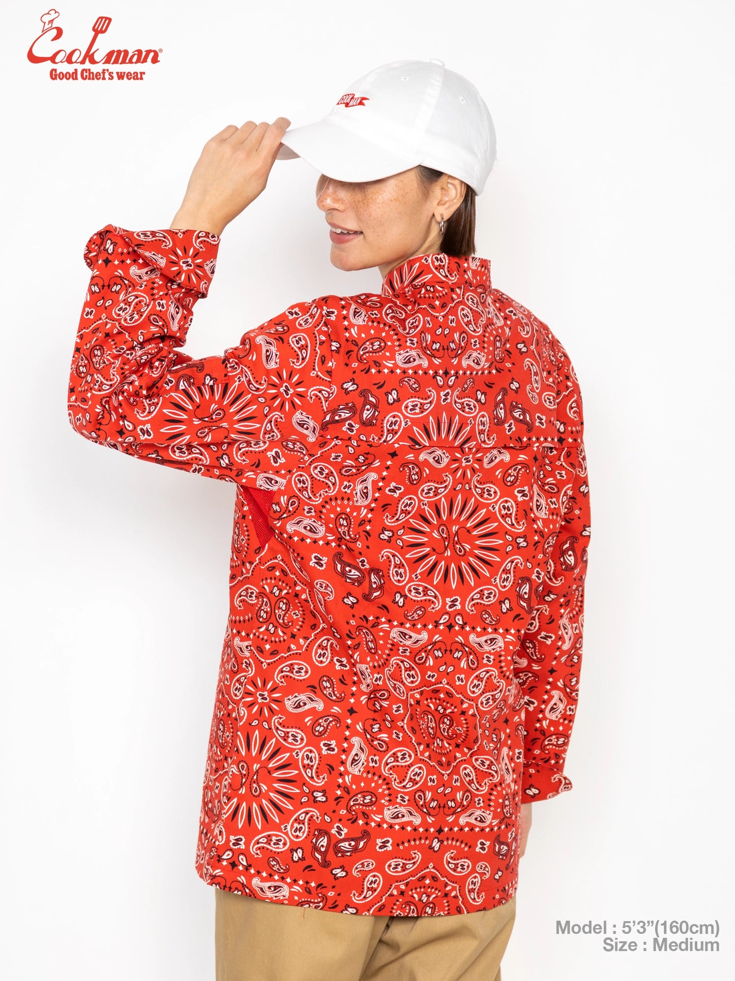 Cookman Chef Coat Long Sleeve Vented - Paisley : Red