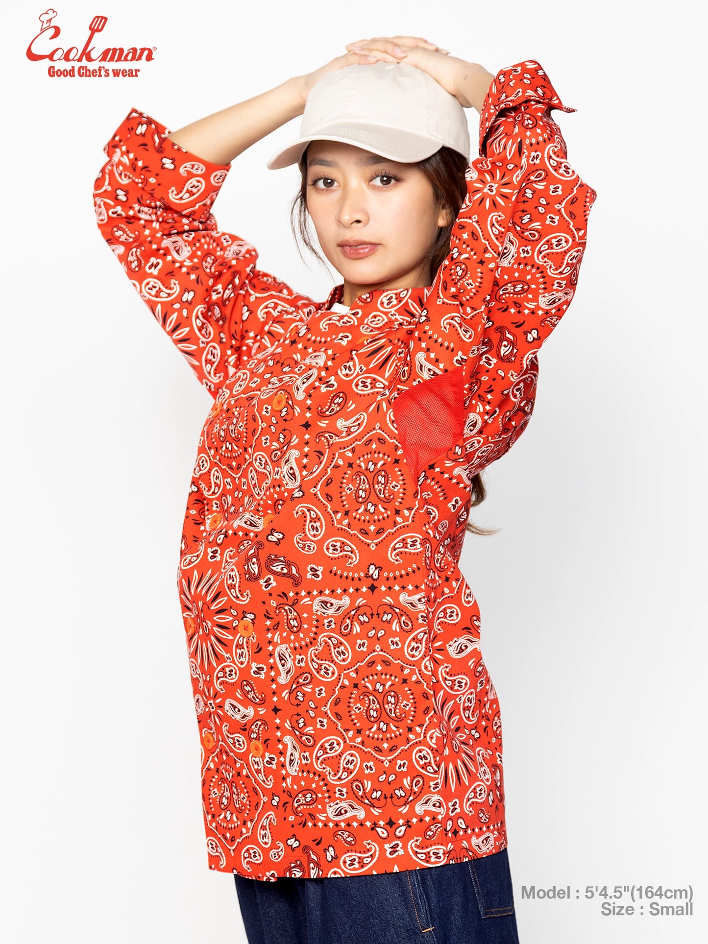 Cookman Chef Coat Long Sleeve Vented - Paisley : Red