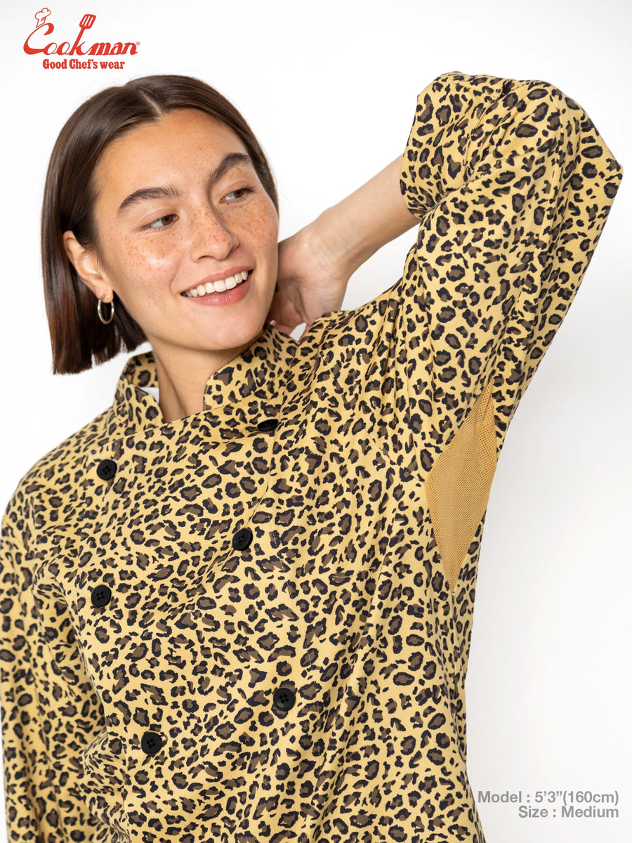 Chef Coat Long Sleeve Vented - Leopard : beige
