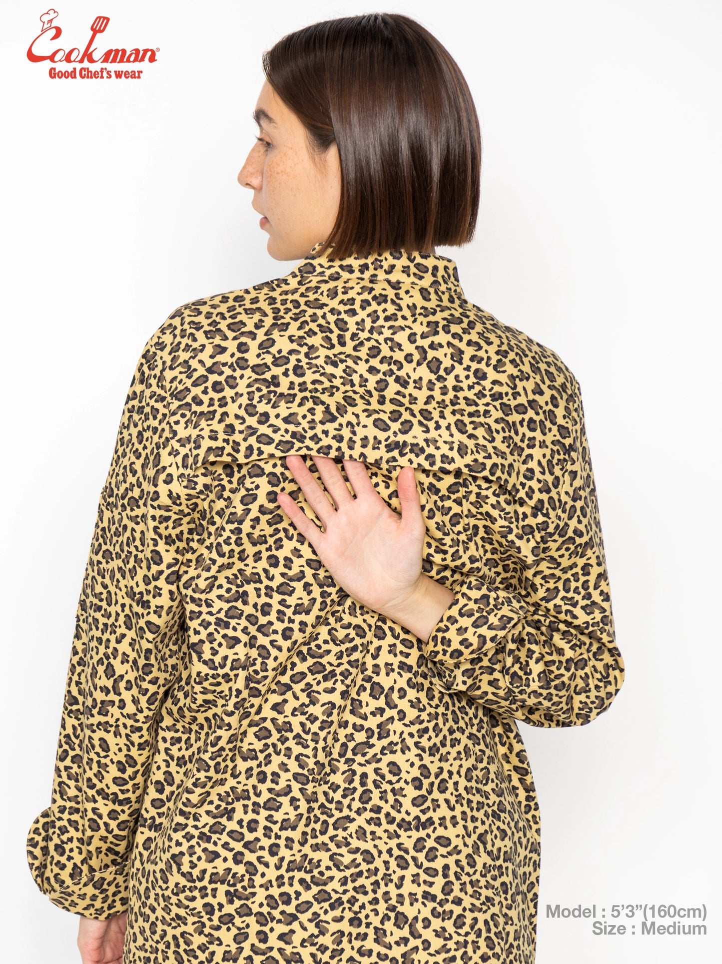 Cookman Chef Coat Long Sleeve Vented - Leopard : beige