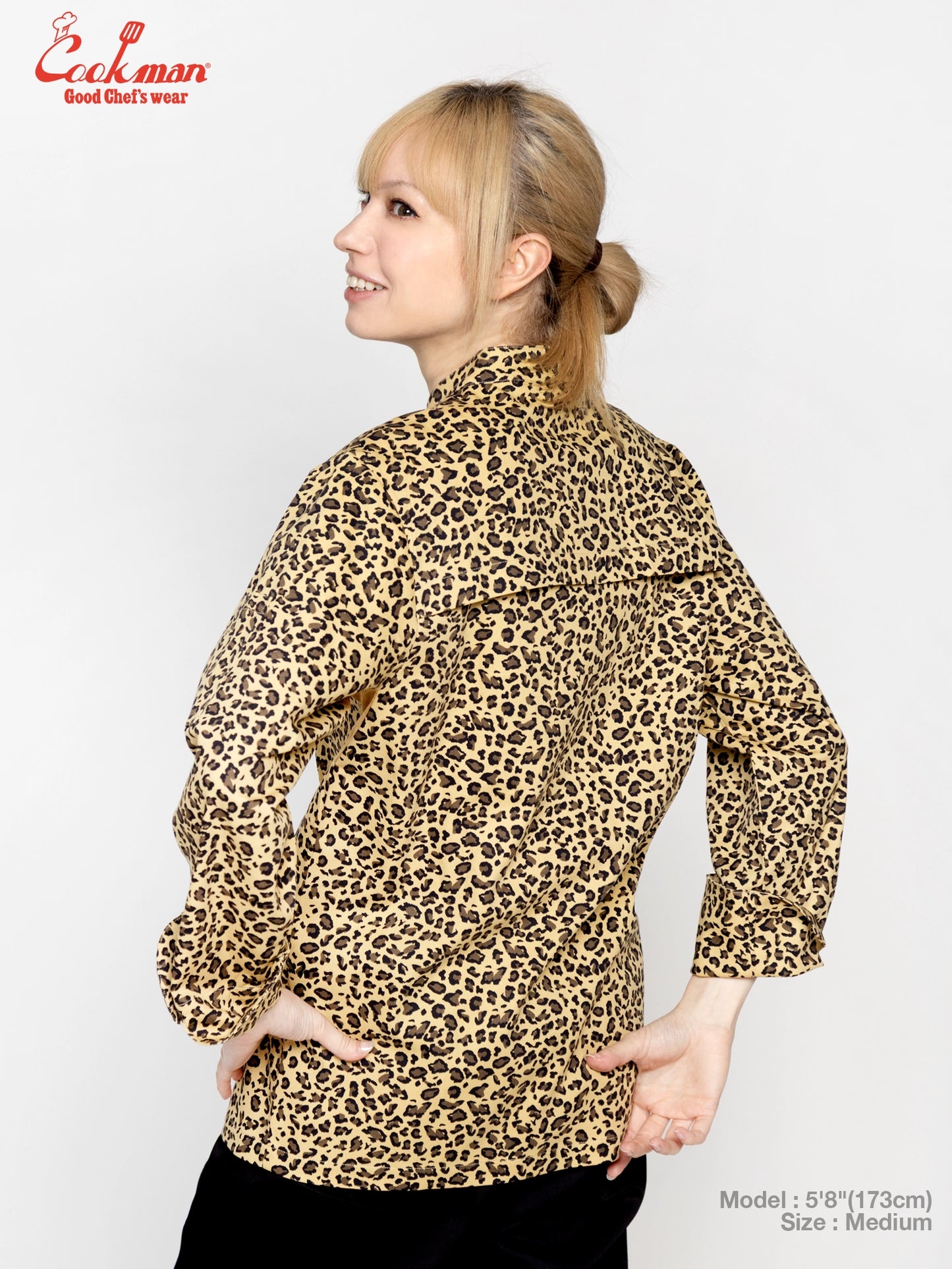 Cookman Chef Coat Long Sleeve Vented - Leopard : beige