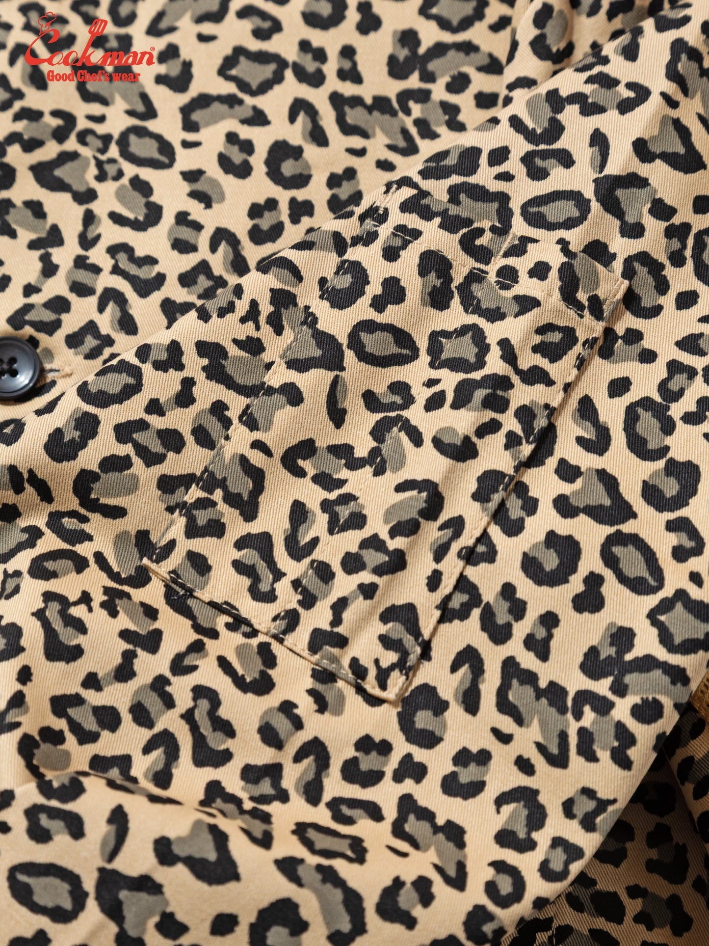 Cookman Chef Coat Long Sleeve Vented - Leopard : beige
