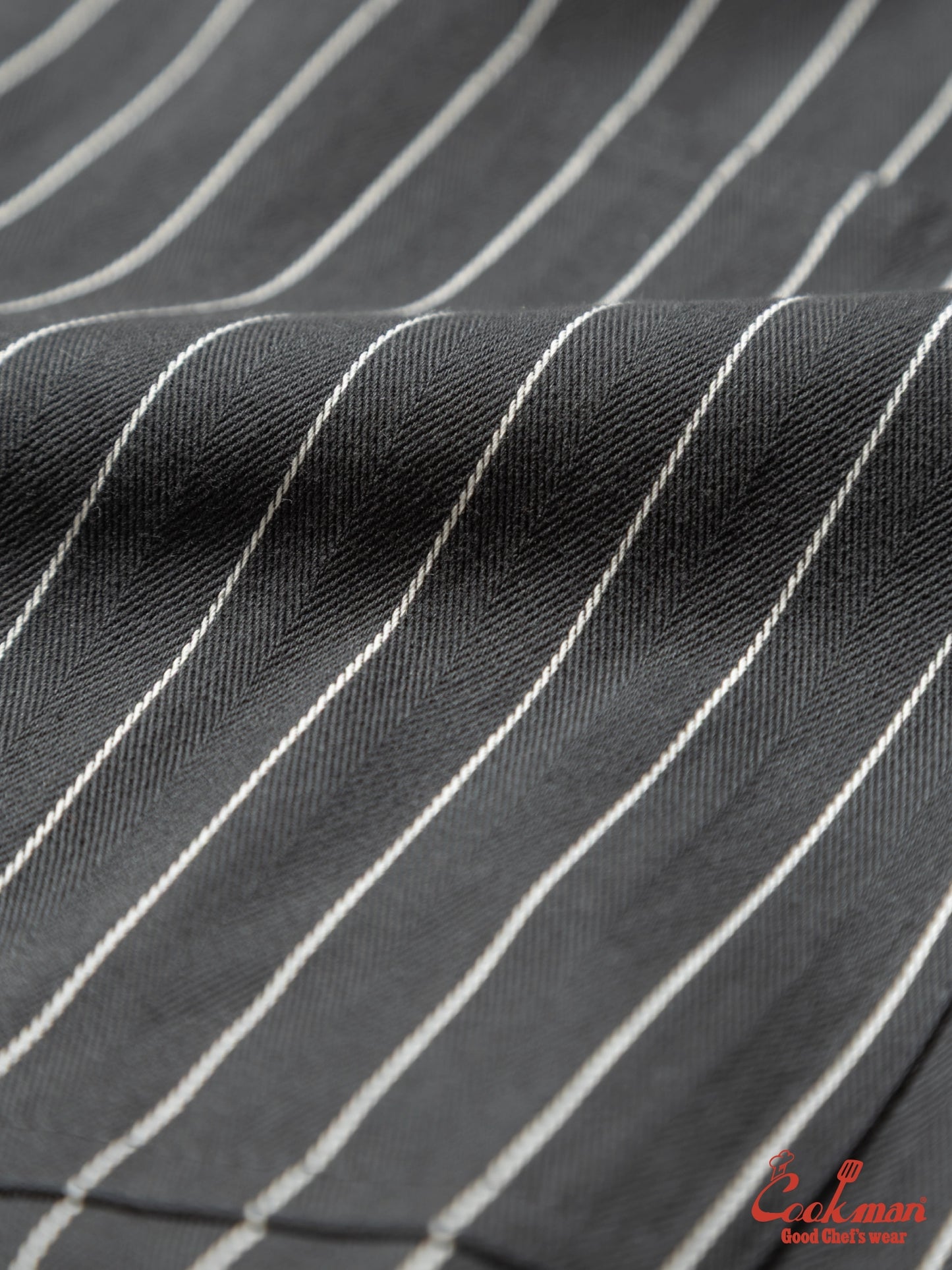 Chef Short Pants Front Pocket Herringbone - Stripe : Charcoal