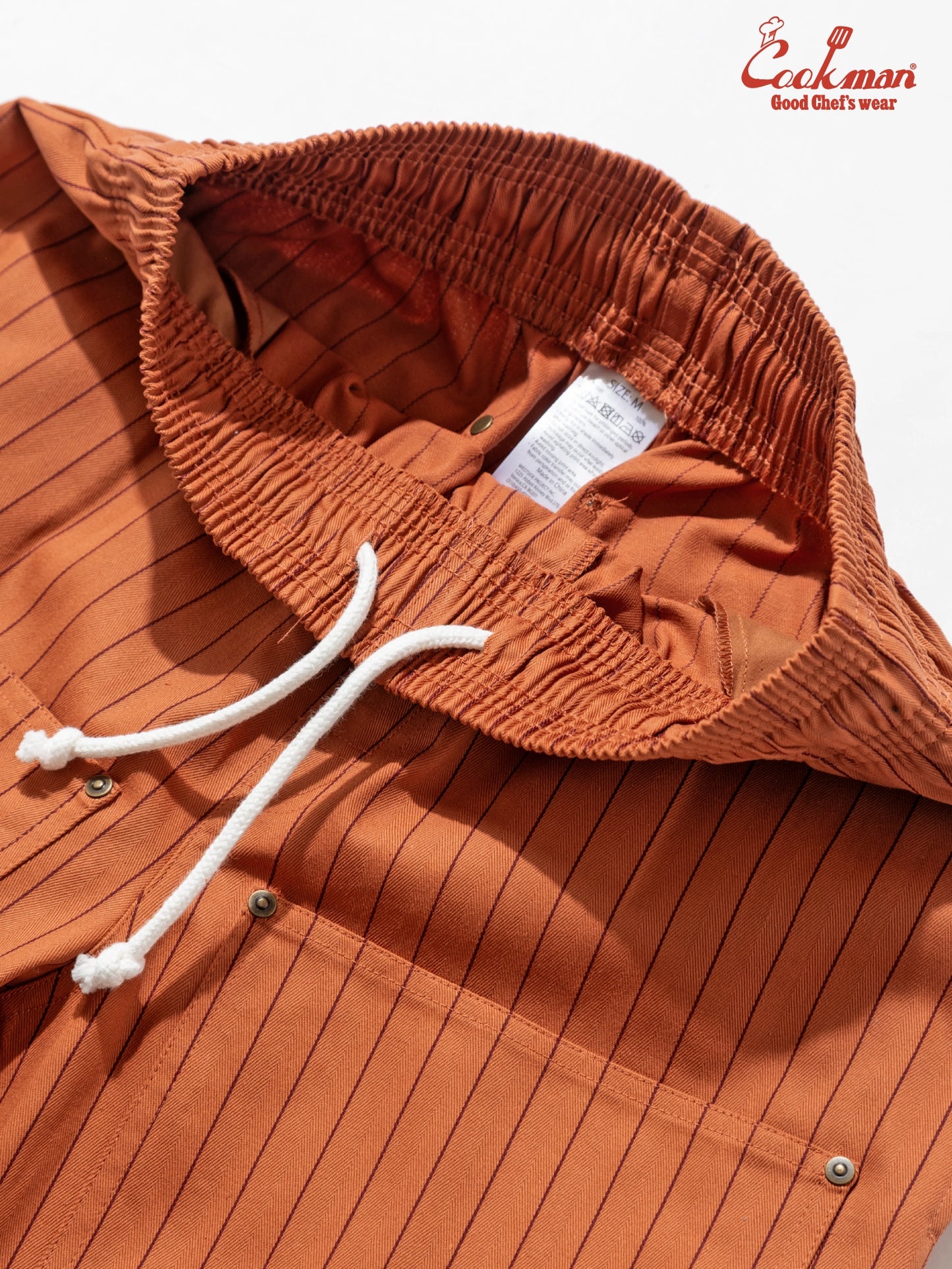 Chef Short Pants Front Pocket Herringbone - Stripe : Brick