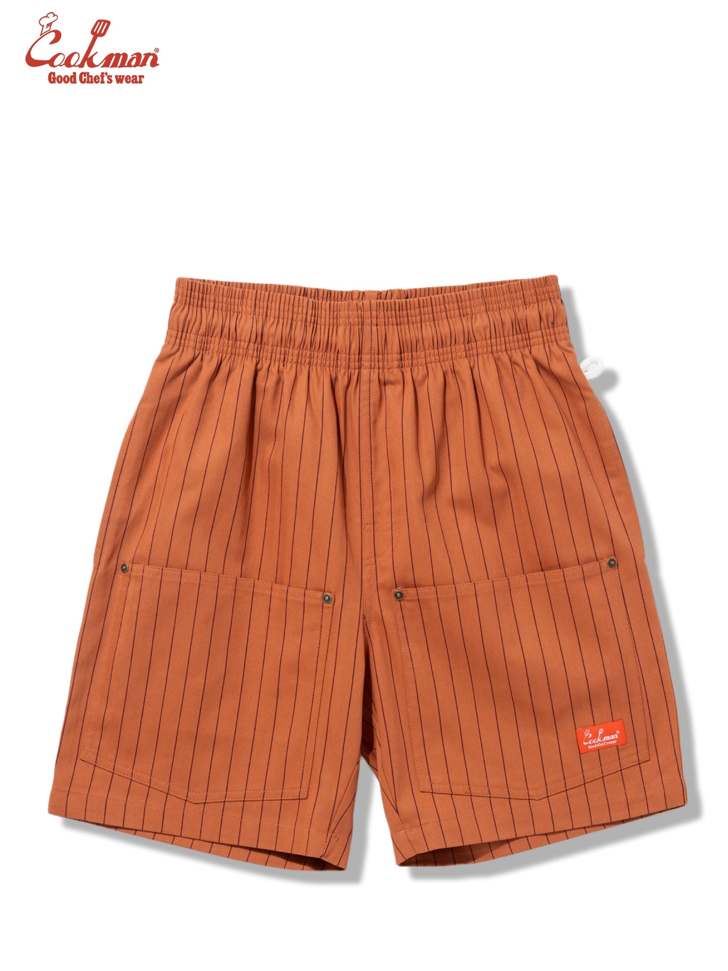 Chef Short Pants Front Pocket Herringbone - Stripe : Brick