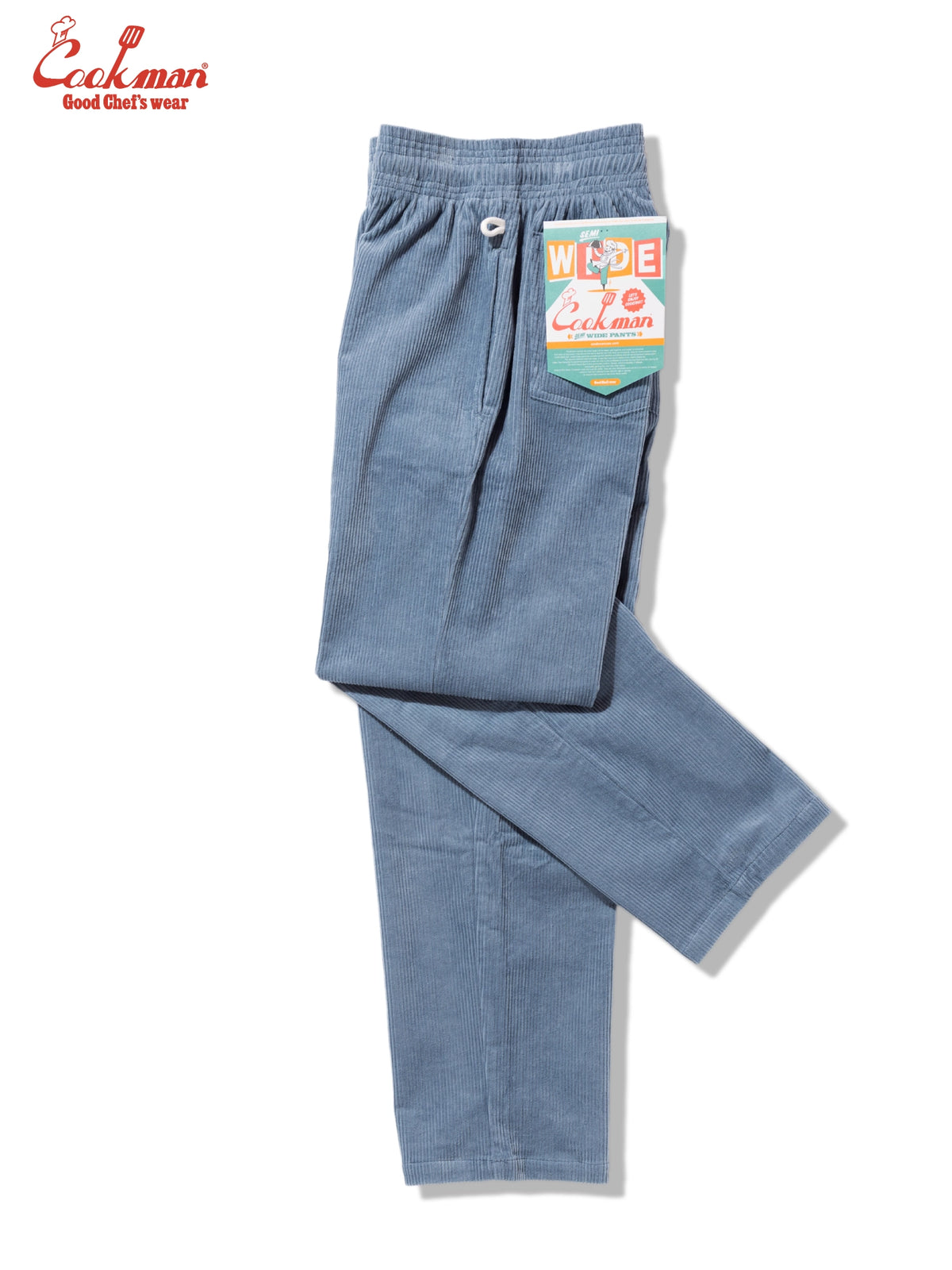 Chef Pants Semiwide - Corduroy : Blue Gray