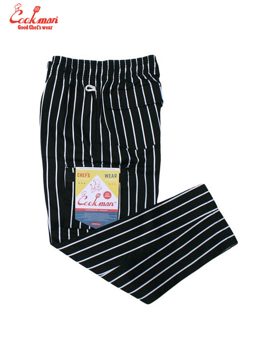 Chef Pants Cargo - Stripe : Black