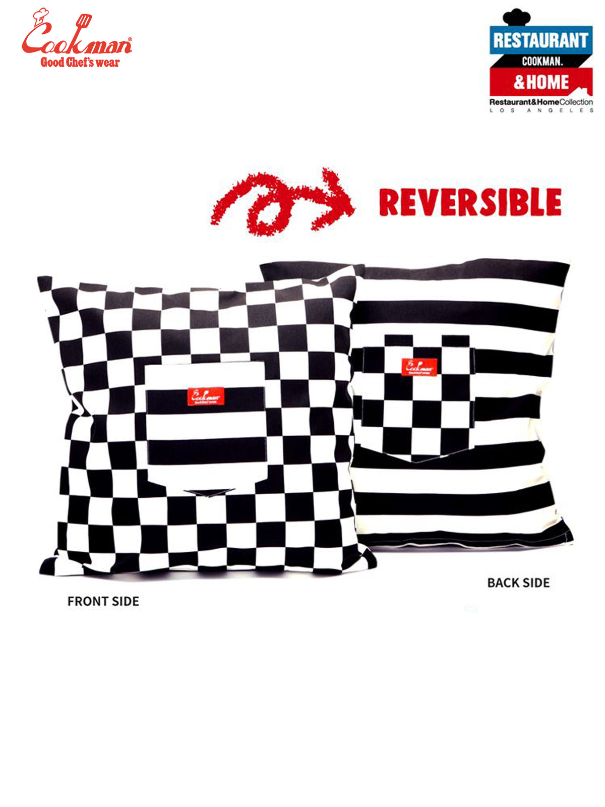 Pocket Cushion Cover (Reversible) - Checker & Border