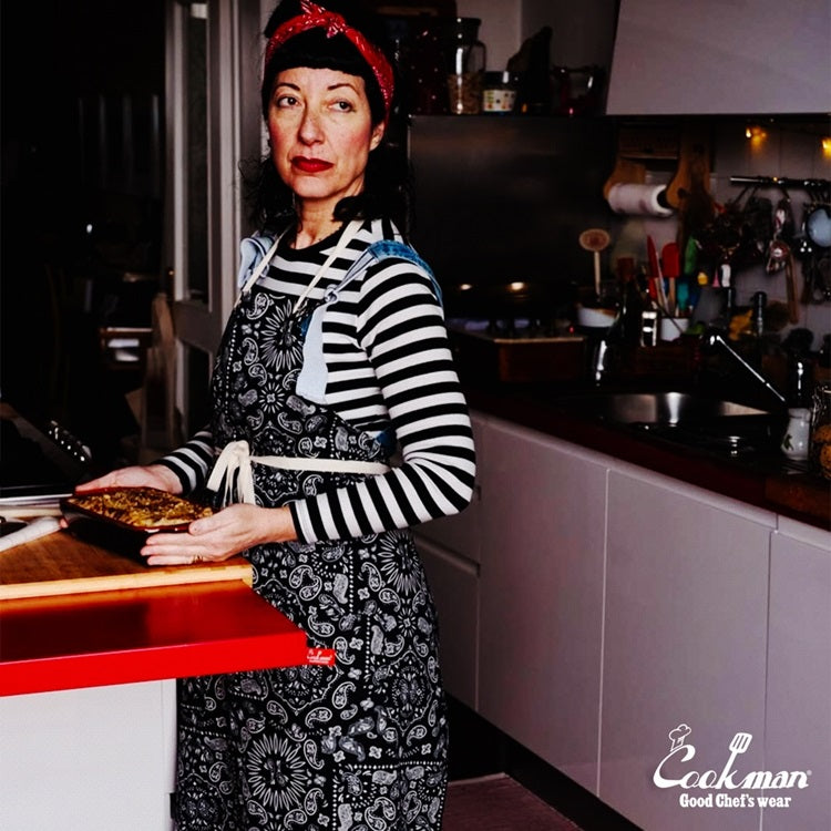 Cookman Long Apron - Paisley : Black