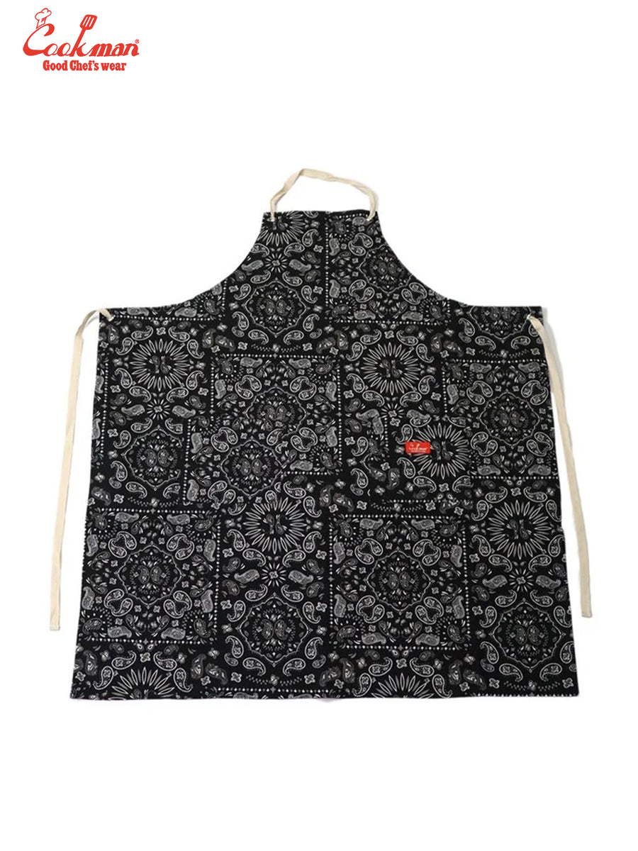 Long Apron - Paisley : Black