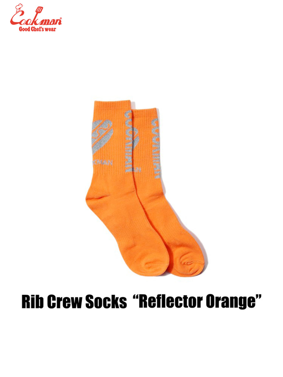 Rib Crew Socks - Reflector : Orange