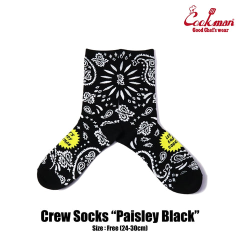 Crew Socks - Paisley : Black