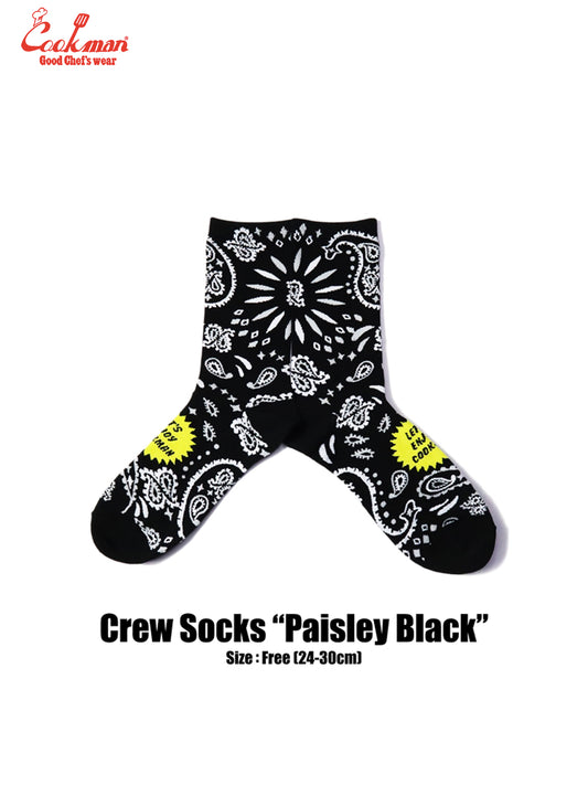 Crew Socks - Paisley : Black
