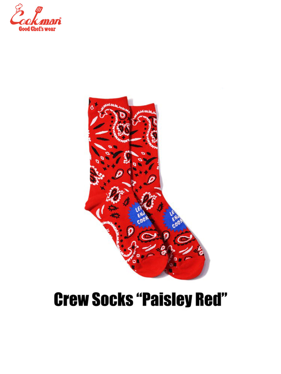 Crew Socks - Paisley : Red