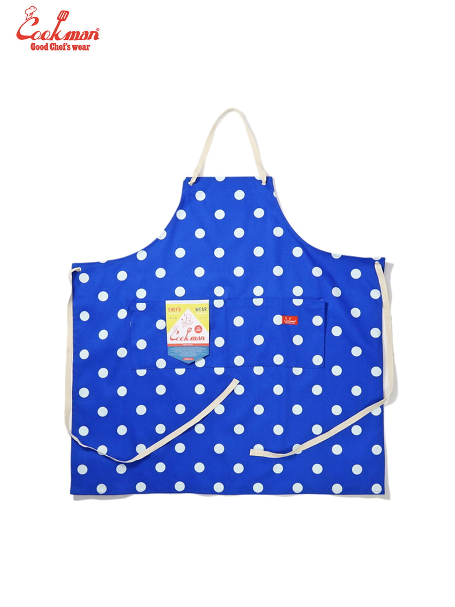 Wide Pocket Apron - Dots : Blue