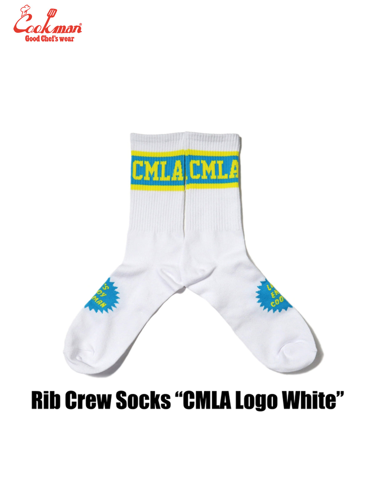 Rib Crew Socks - CMLA logo : White