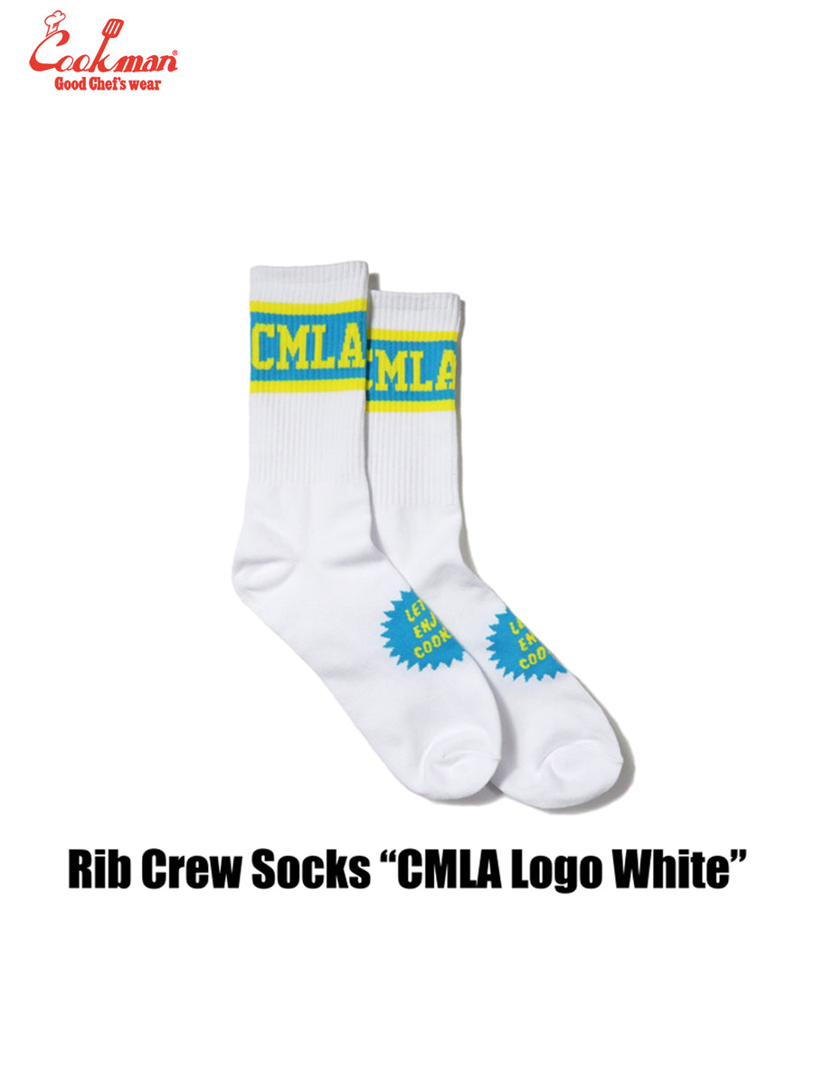 Rib Crew Socks - CMLA logo : White