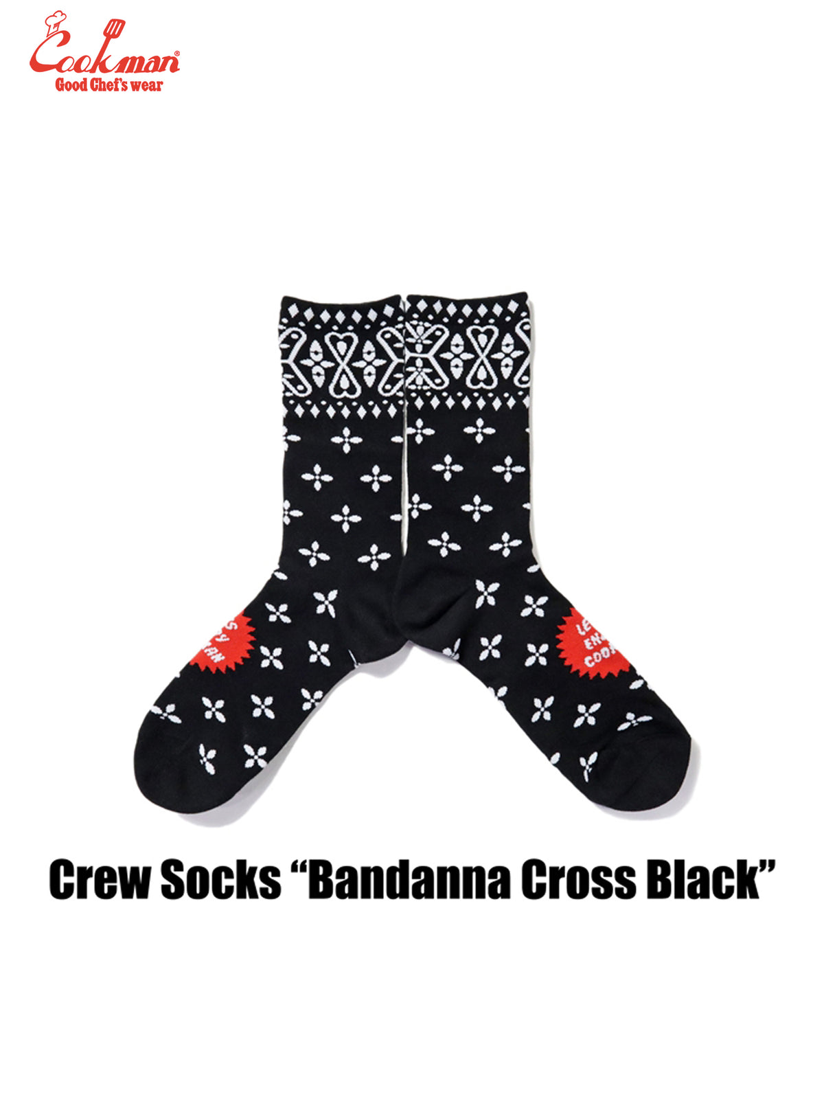 Crew Socks - Bandanna Cross : Black