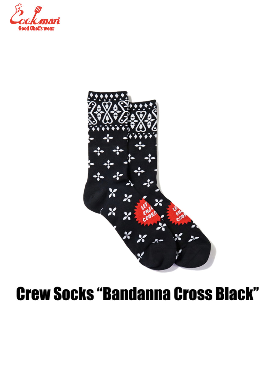 Crew Socks - Bandanna Cross : Black