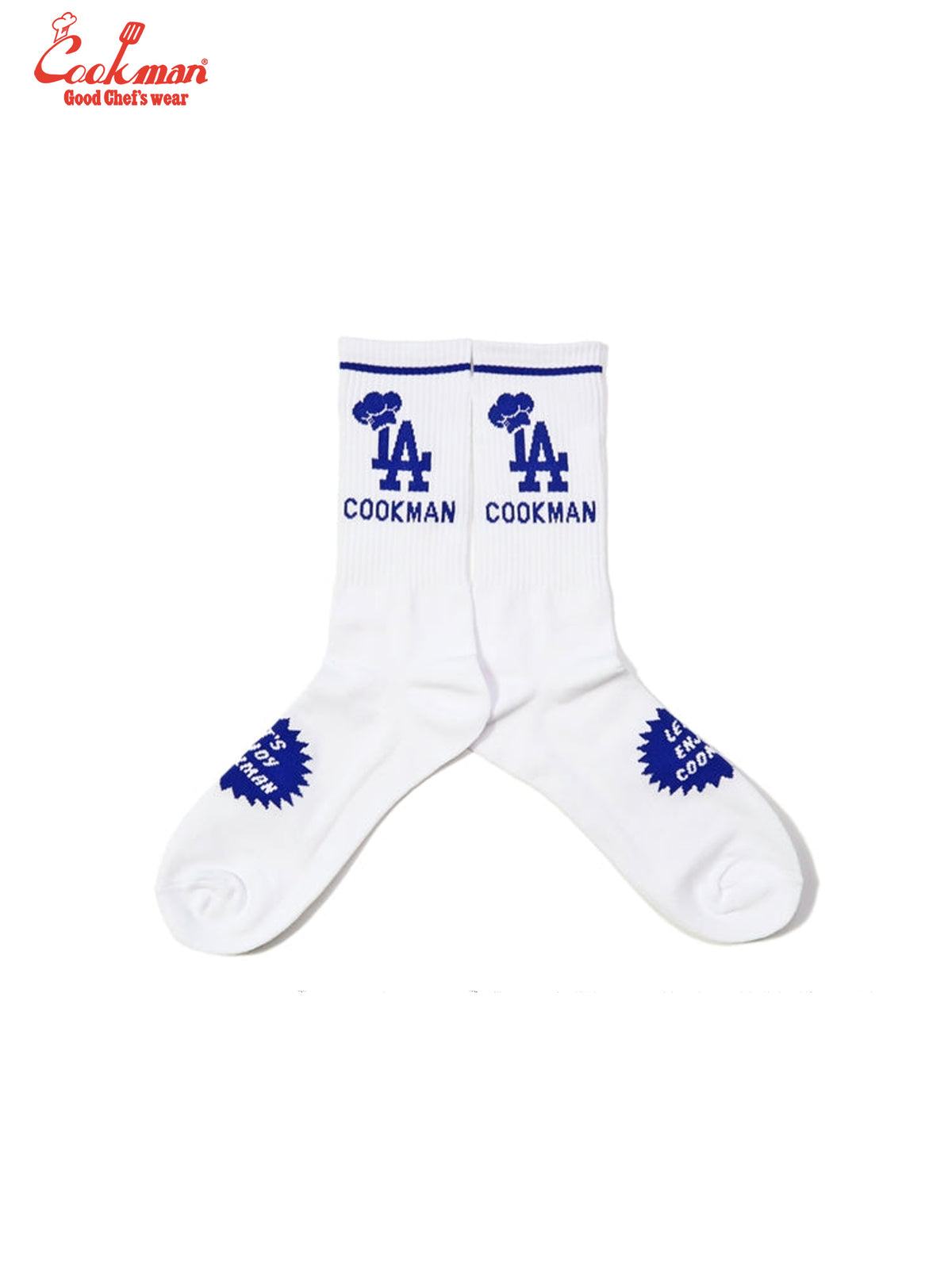 Rib Crew Socks - Chef Hat LA : White