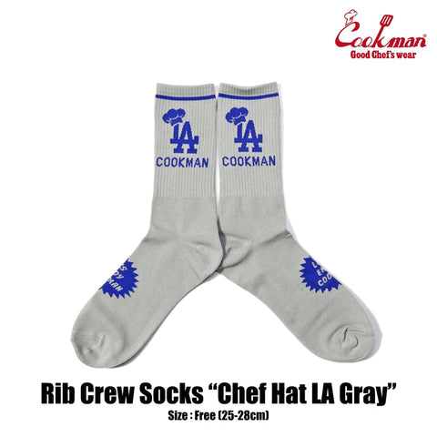 Rib Crew Socks - Chef Hat LA : Gray