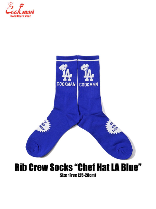 Rib Crew Socks - Chef Hat LA : Blue