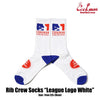 Cookman Rib Crew Socks -  League Logo : White
