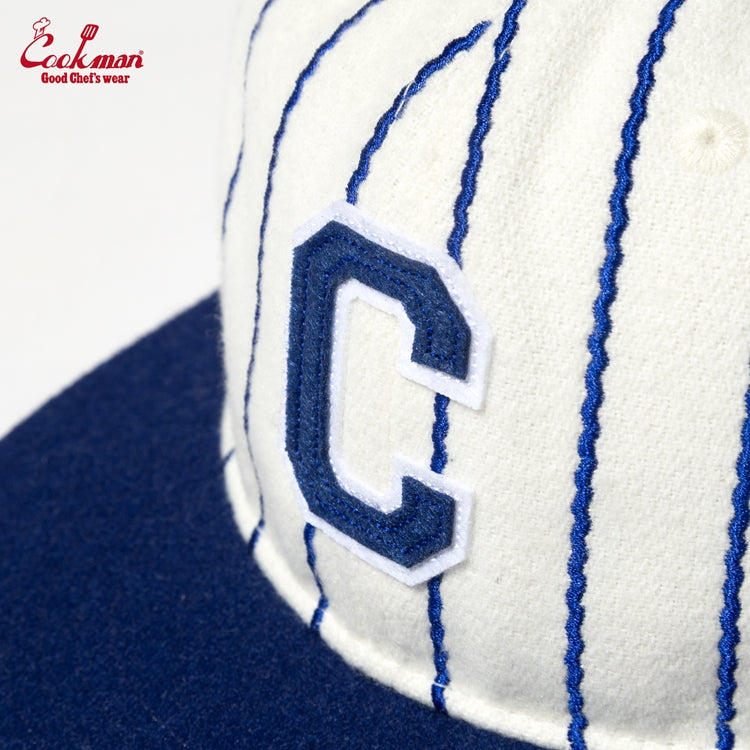 Cookman - Flat Brim Snapback Cap : Stripe Navy