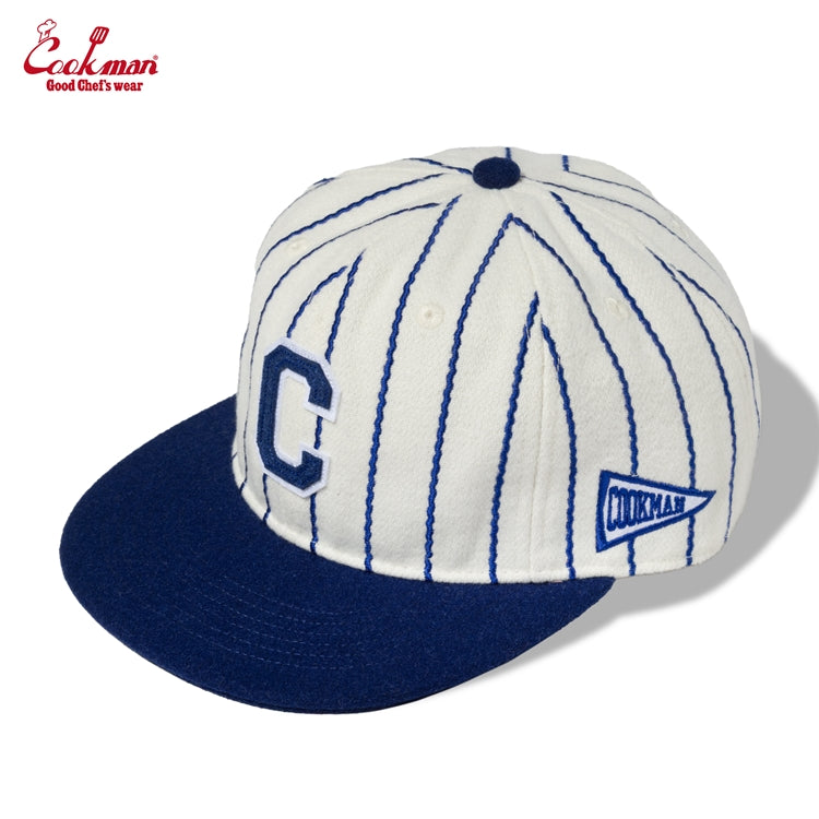 Cookman - Flat Brim Snapback Cap : Stripe Navy