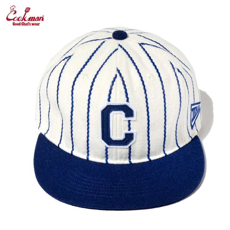 Cookman - Flat Brim Snapback Cap : Stripe Navy