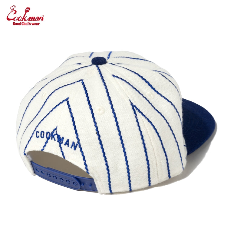 Cookman - Flat Brim Snapback Cap : Stripe Navy
