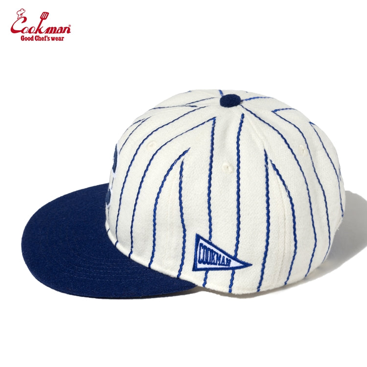 Cookman - Flat Brim Snapback Cap : Stripe Navy