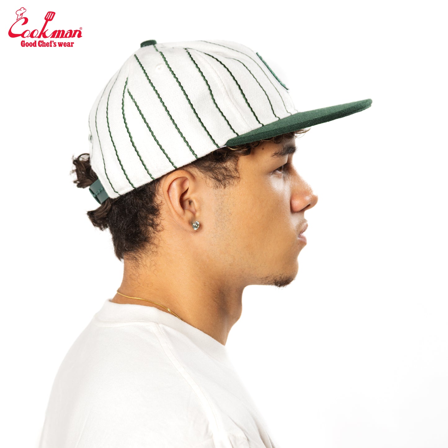Cookman - Flat Brim Snapback Cap : Stripe Green