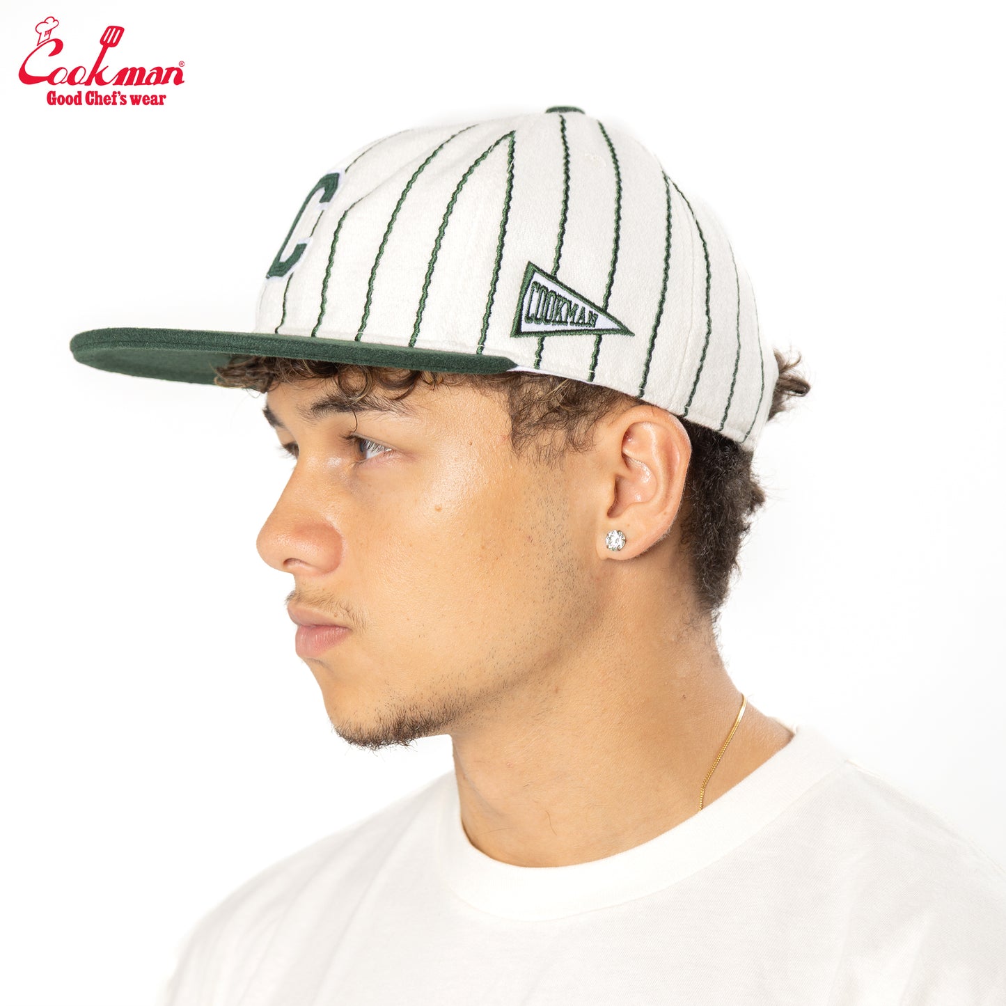 Cookman - Flat Brim Snapback Cap : Stripe Green