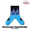 Cookman Rib Crew Socks -  Flame : Black Blue