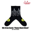 Cookman Rib Crew Socks -  Flame : Black Black