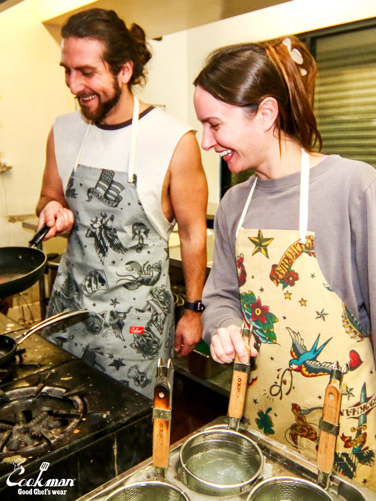 Long Apron - Old Tattoo : Gray