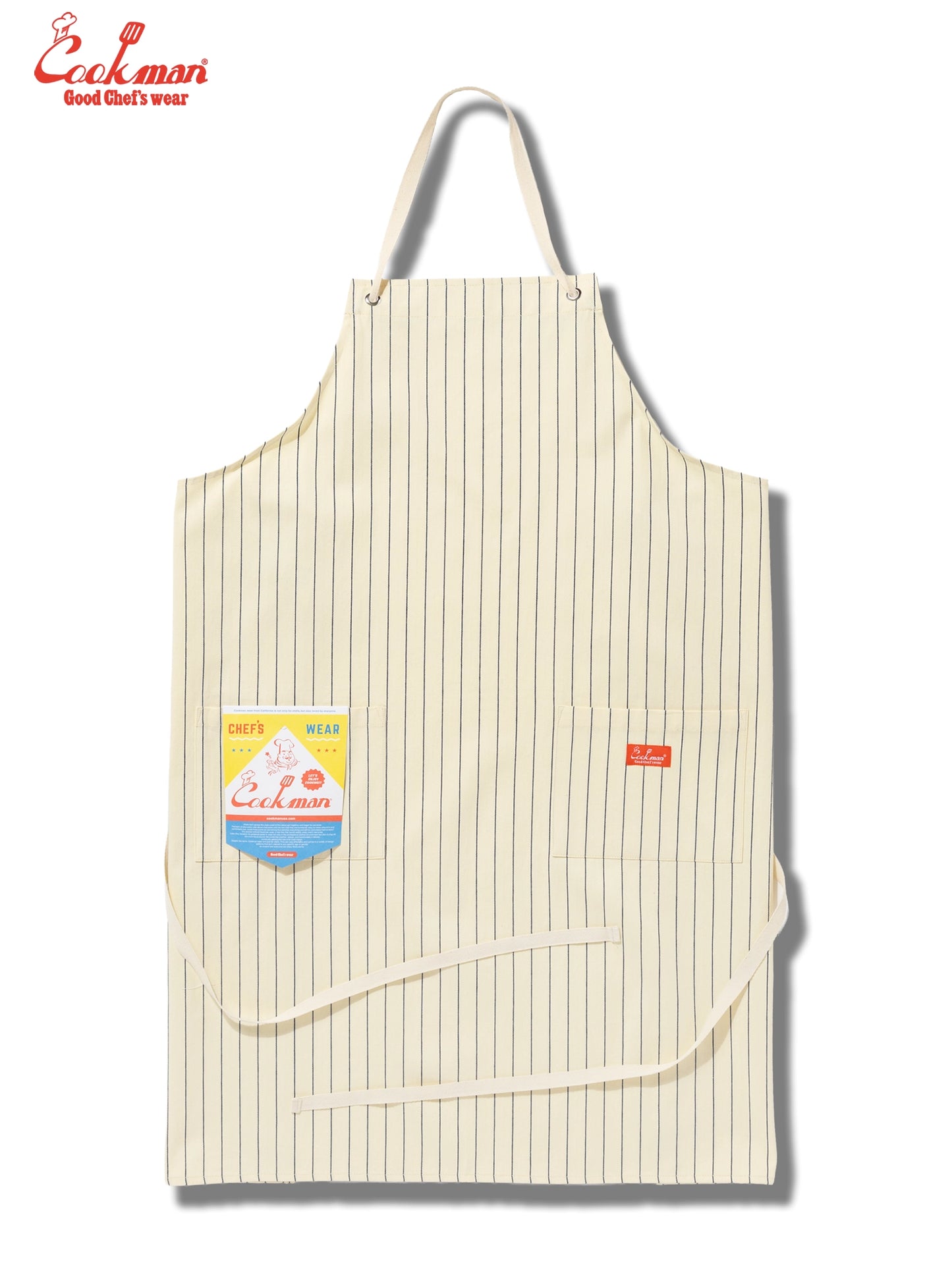 Long Apron - Herringbone Stripe : Cream