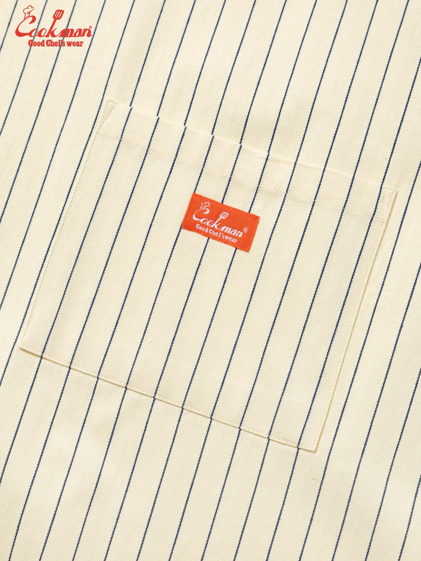 Long Apron - Herringbone Stripe : Cream