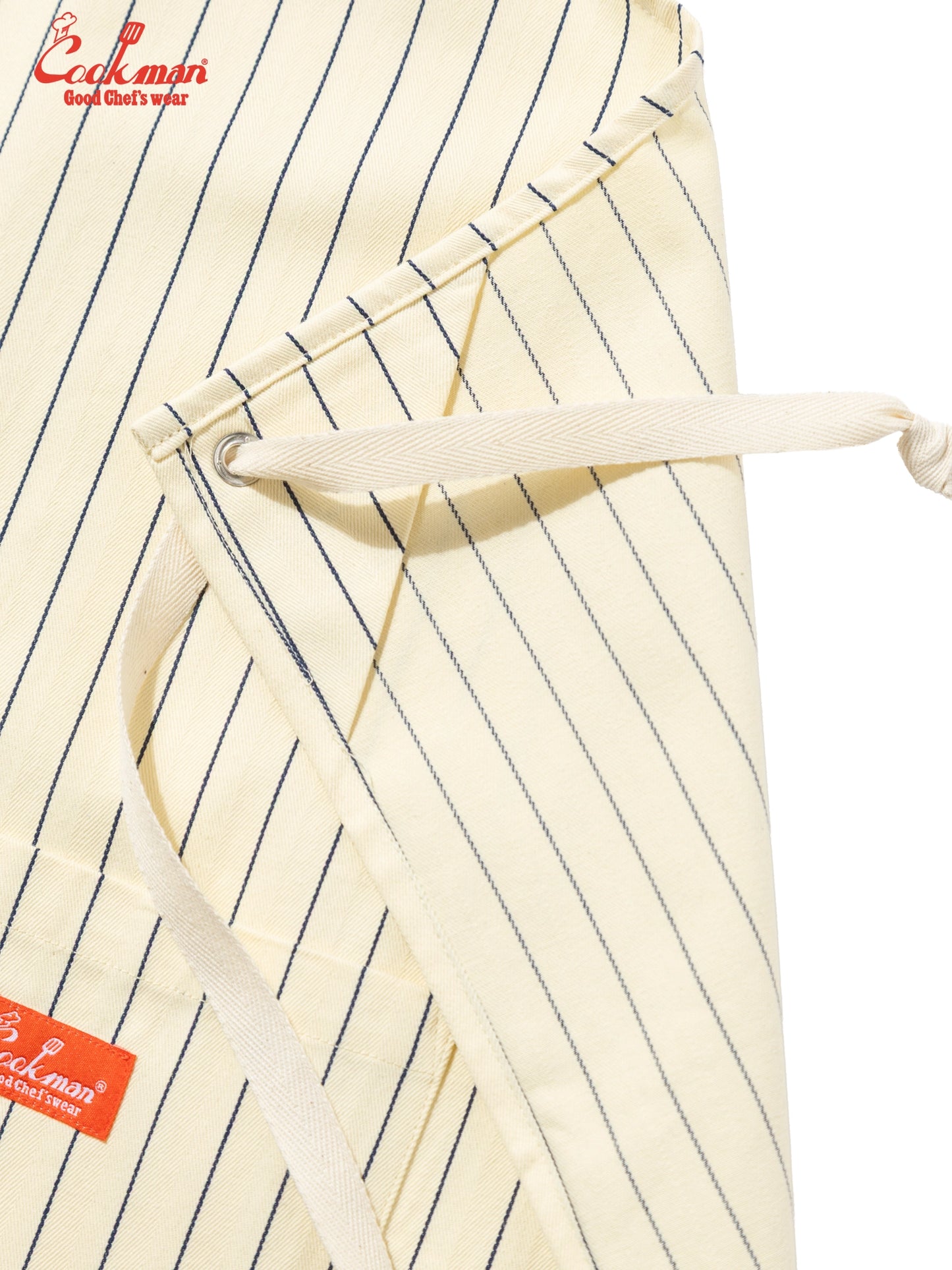 Long Apron - Herringbone Stripe : Cream