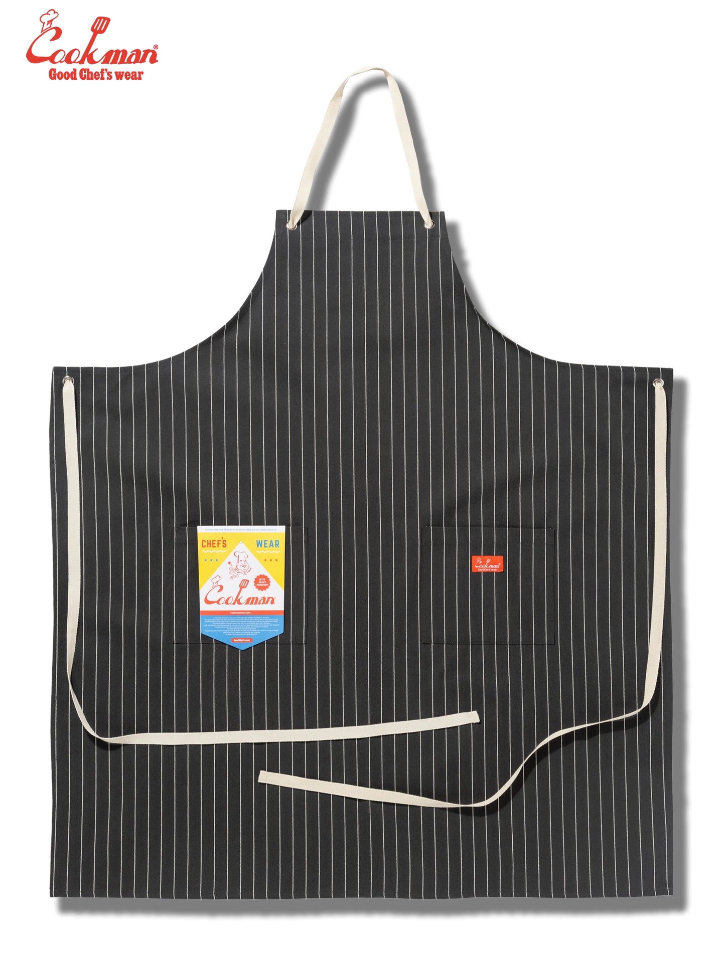 Long Apron - Herringbone Stripe : Charcoal