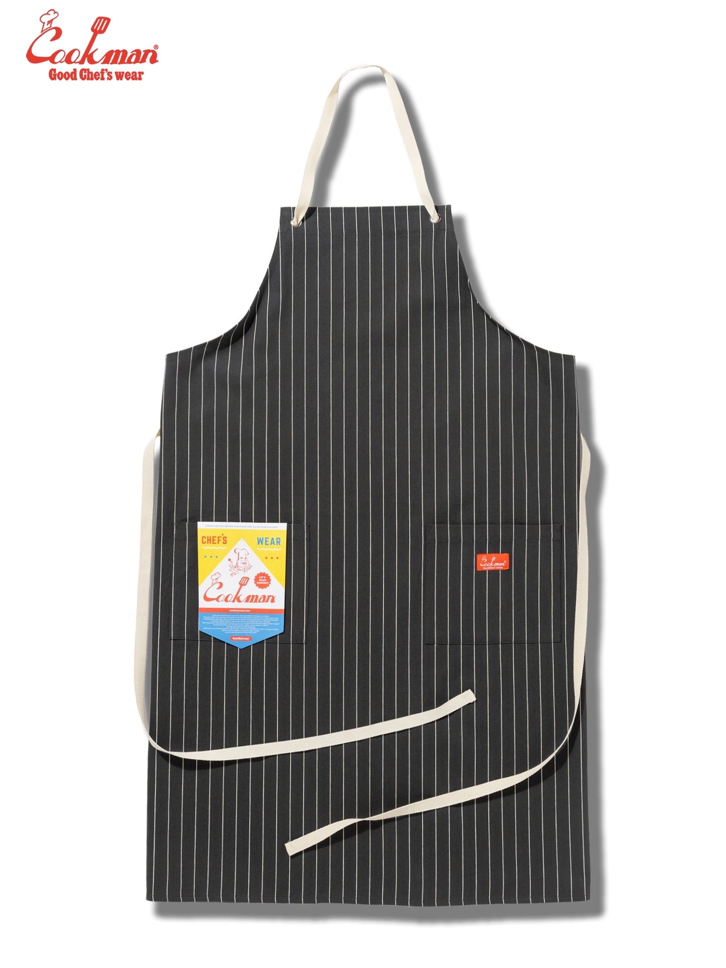 Long Apron - Herringbone Stripe : Charcoal