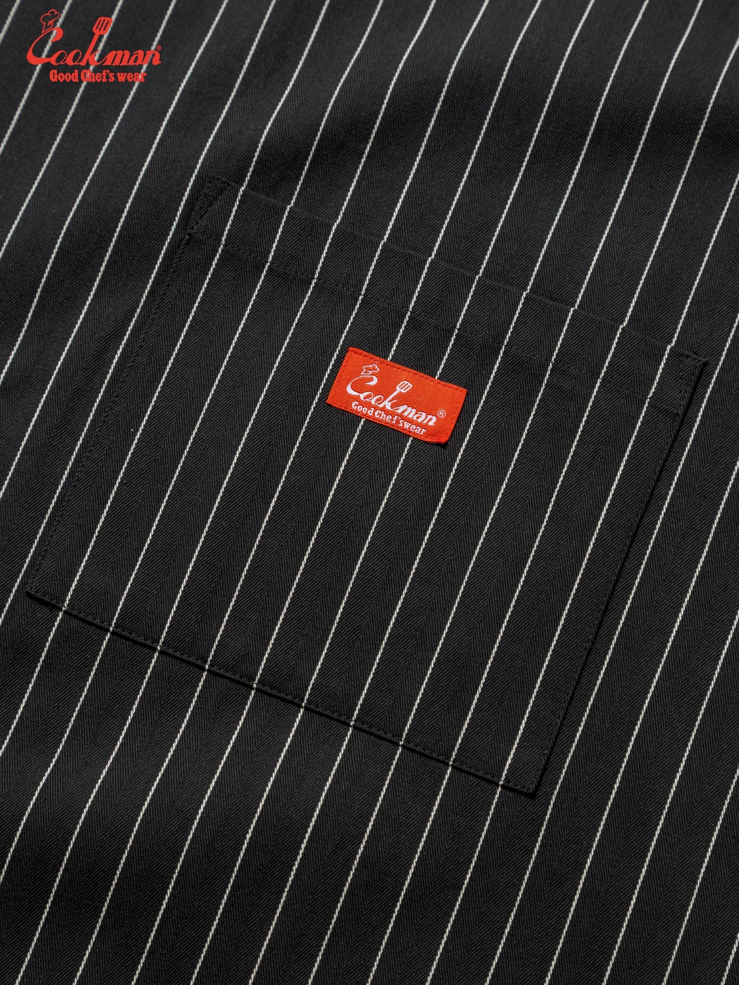 Long Apron - Herringbone Stripe : Charcoal