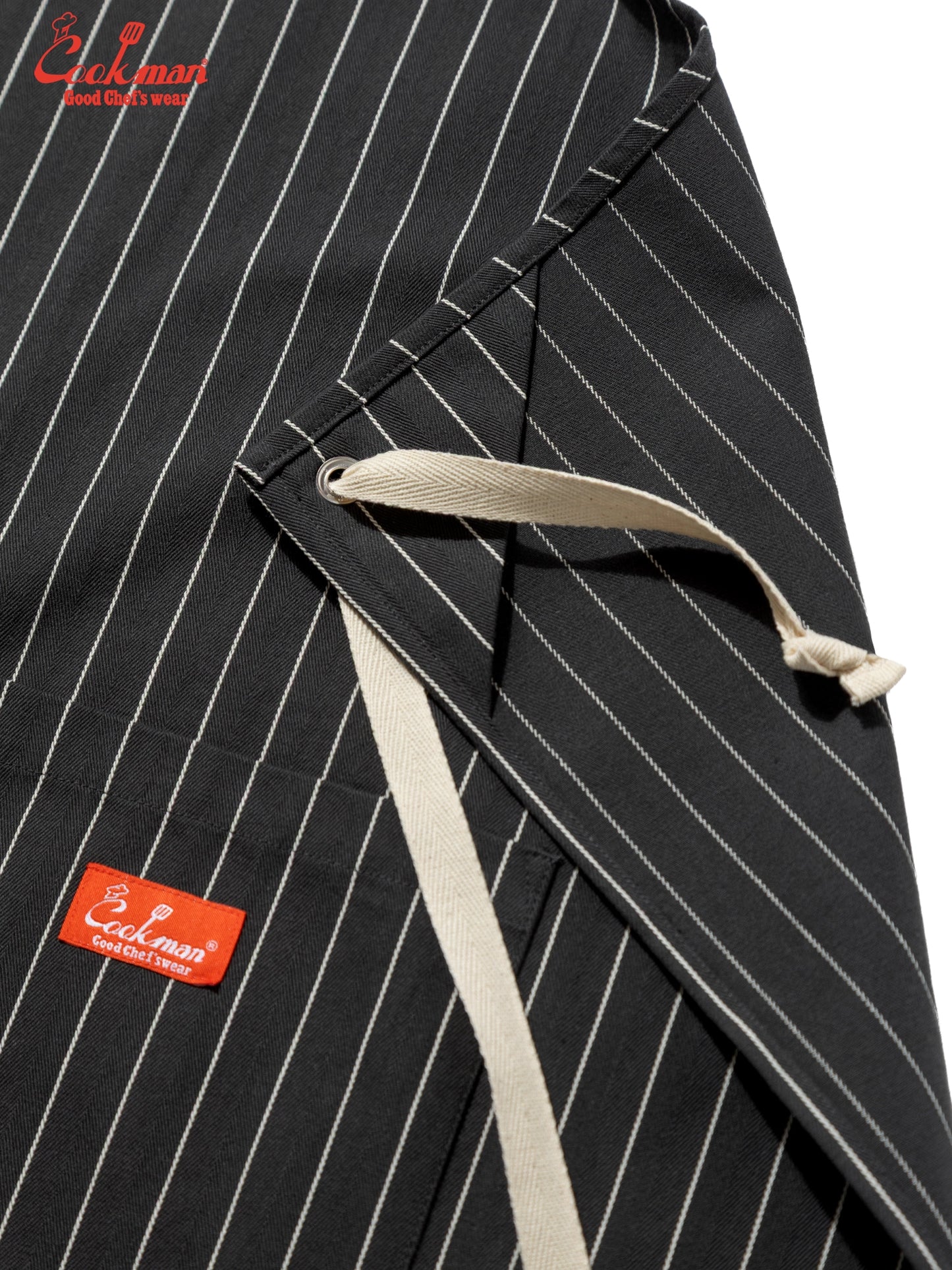 Long Apron - Herringbone Stripe : Charcoal
