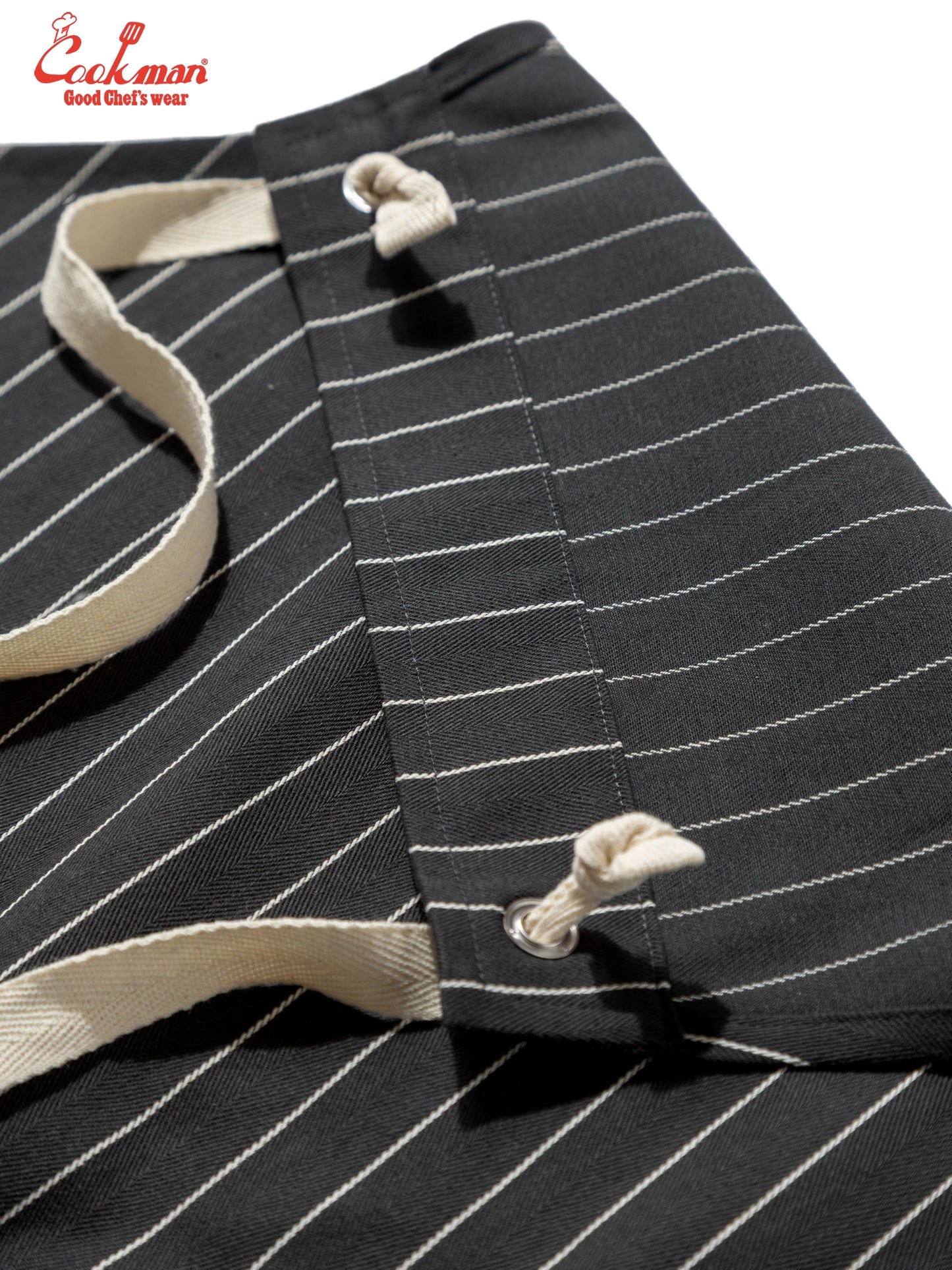 Long Apron - Herringbone Stripe : Charcoal