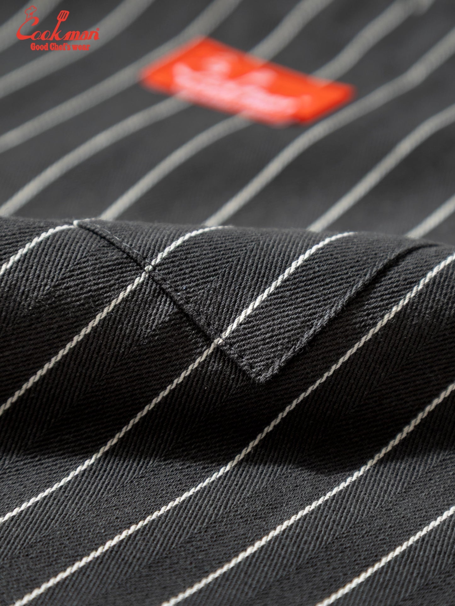 Long Apron - Herringbone Stripe : Charcoal