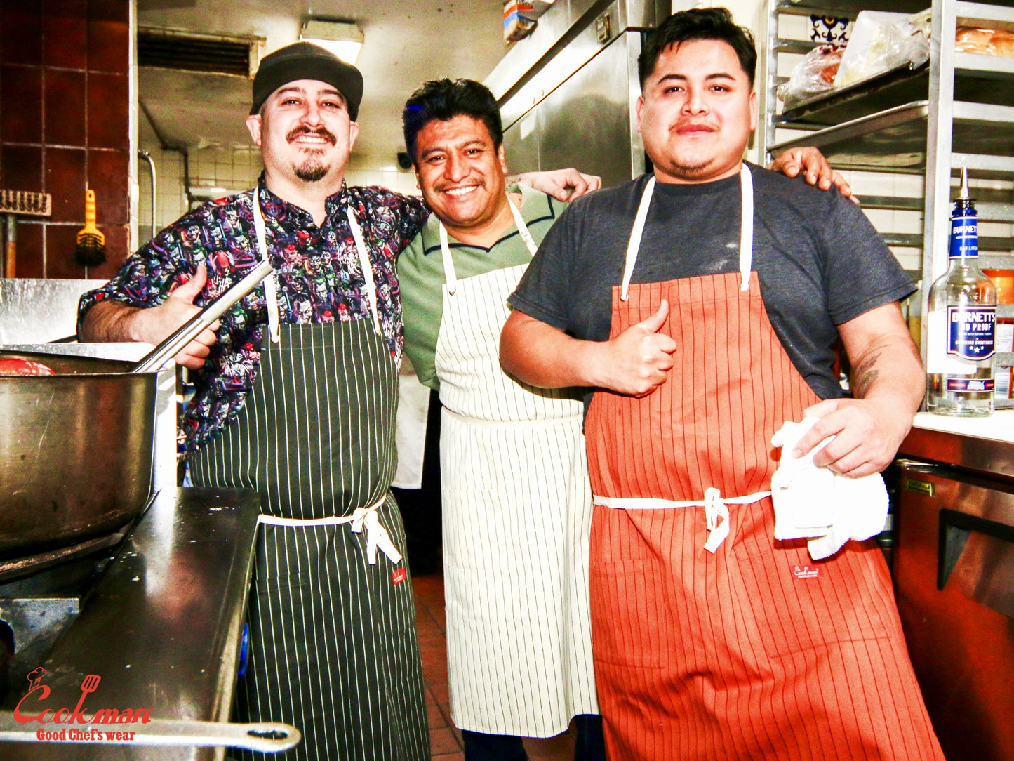 Long Apron - Herringbone Stripe : Charcoal